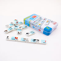 Junior Learning JL668 Compound Words Dominoes tin and pieces angled flat